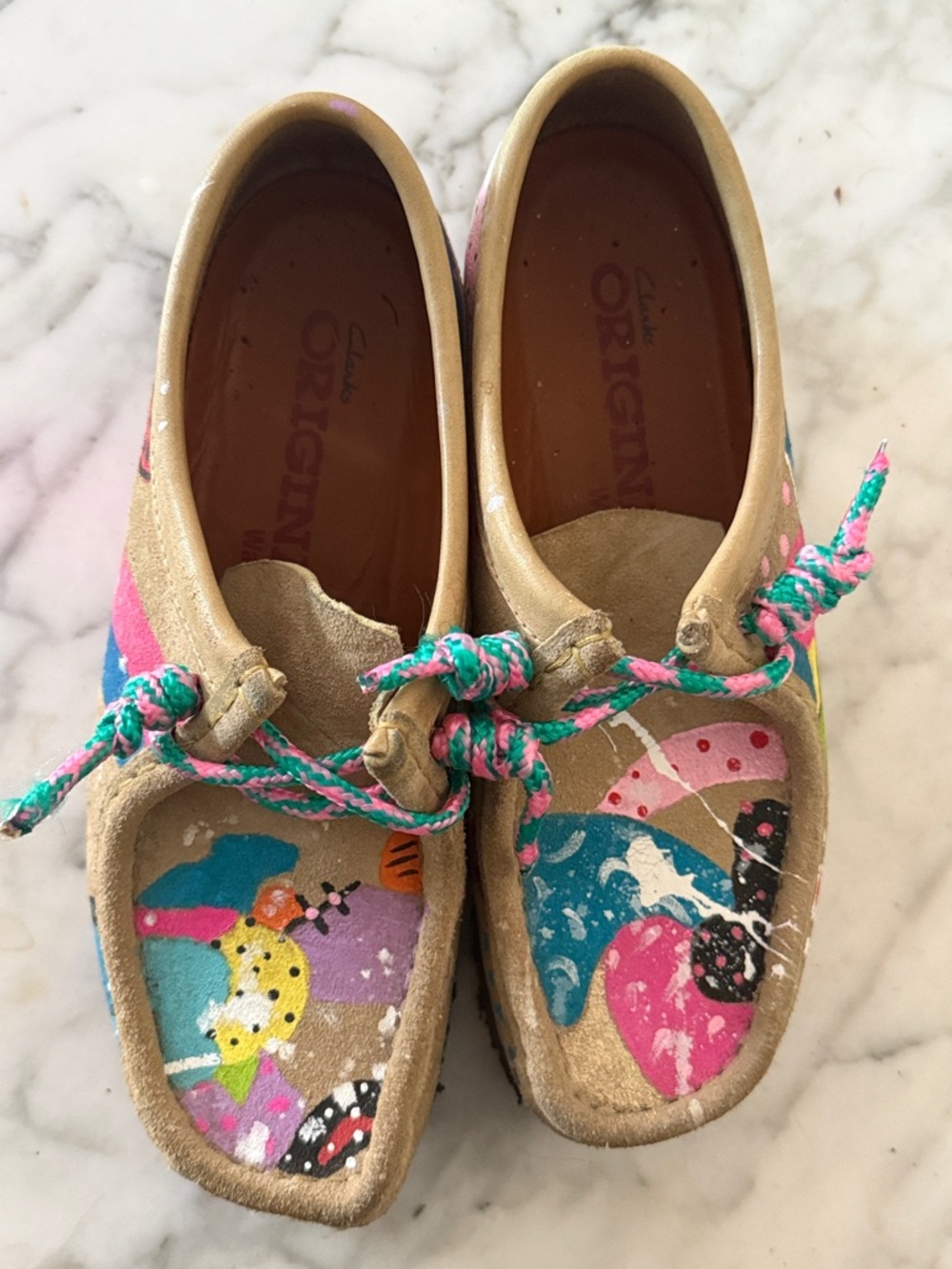 Clarks Wallabee with Multicolor Hand Painted Accents